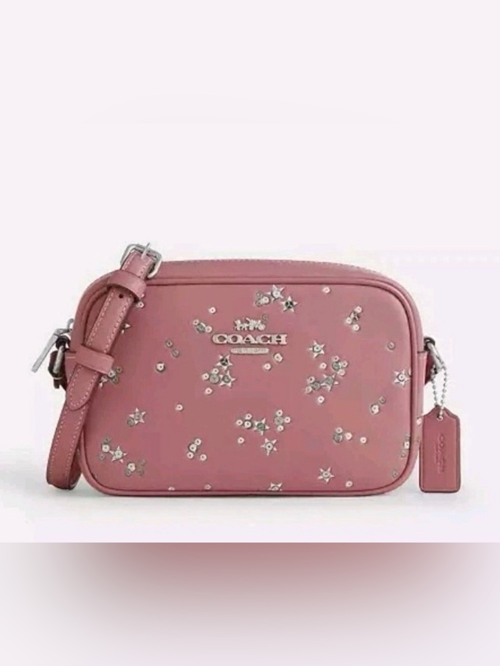 Coach Mini Jamie Camera Bag With Star Print Novelty Leather/Silver Pink - NWoT - Picture 1 of 6